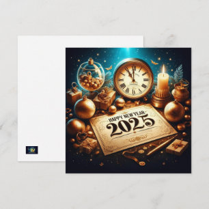 Elegante Silvesterfeier 2025 Feiertagskarte