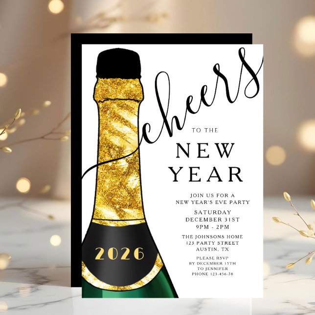 Elegante Silvesterparty Einladung (Elegant New Year's Eve Party Invitation)