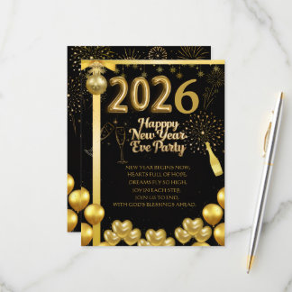 Elegante Silvesterparty-Einladungskarte RSVP Karte