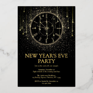 Elegante Silvesterparty Folieneinladung