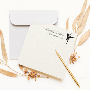 Elegante Simple Ballet Dancer Personal Stationery Mitteilungskarte