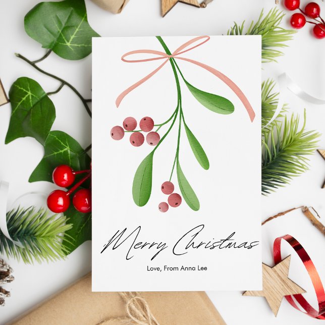 Elegante Simple Berries Christmas Flat Feiertagskarte (Von Creator hochgeladen)