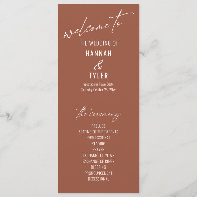 Elegante Simple Contemporary Typografy Terracotta Programm (Vorderseite)