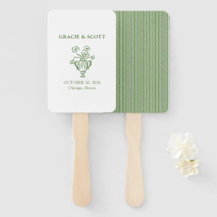 Elegante Simple Forest Green Garden Wedding Fächer