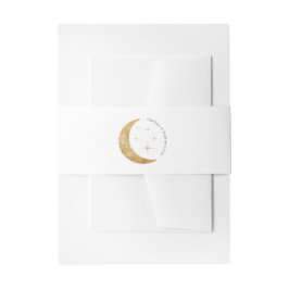 Elegante Simple Gold Celestial Moon Stars Hochzeit Einladungsbanderole