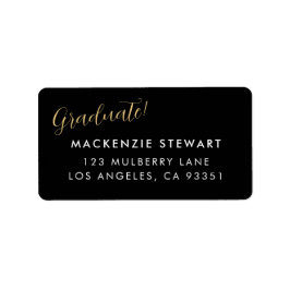 Elegante Simple Gold Script Abschluss-Adresse Adressaufkleber