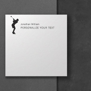 Elegante Simple Golf Player Personal Stationery Mitteilungskarte