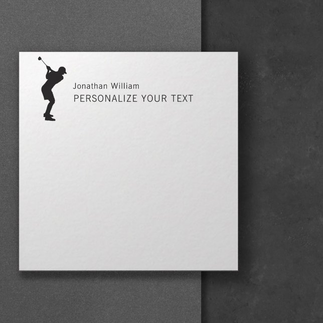 Elegante Simple Golf Player Personal Stationery Mitteilungskarte (Von Creator hochgeladen)