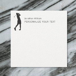 Elegante Simple Golf Player Personal Stationery Mitteilungskarte