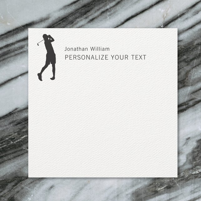 Elegante Simple Golf Player Personal Stationery Mitteilungskarte (Von Creator hochgeladen)