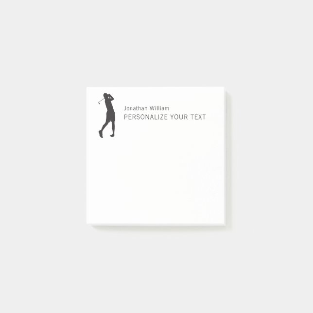 Elegante Simple Golf Player Personal Stationery Post-it Klebezettel (Vorderseite)