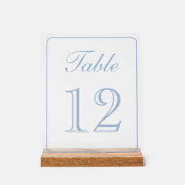 Elegante Simple Light Blue Tischnummer Acrylschild