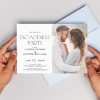 Elegante Simple Modern 2 Foto Engagement Party