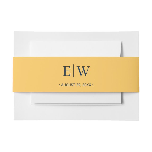 Elegante Simple Ray Blume mit Monogram Wedding Einladungsbanderole (Vorderseite Beispiel)