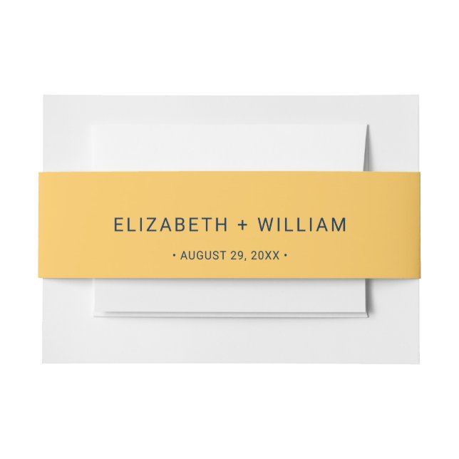 Elegante Simple Ray Blume mit Monogram Wedding Einladungsbanderole (Vorderseite Beispiel)