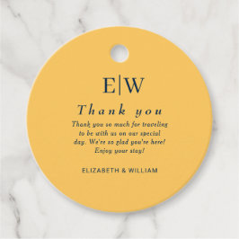 Elegante Simple Ray Blume mit Monogram Wedding Geschenkanhänger