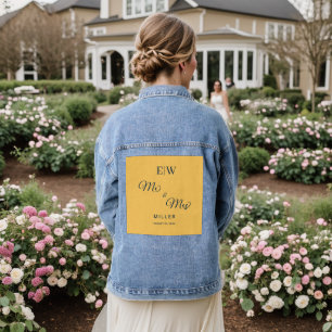 Elegante Simple Ray Blume mit Monogram Wedding Jeansjacke