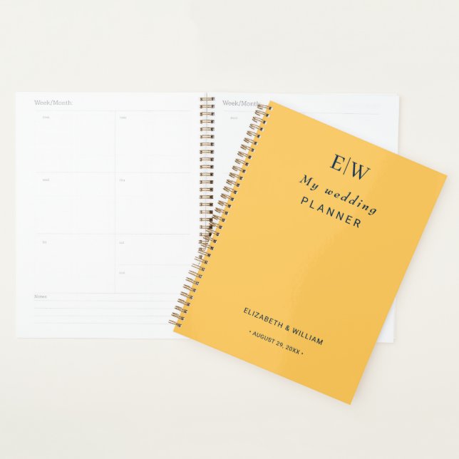 Elegante Simple Ray Blume mit Monogram Wedding Planer (Anzeige)