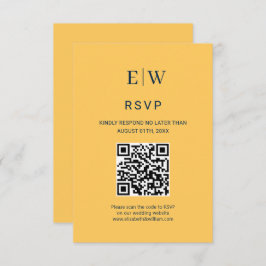 Elegante Simple Ray Blume mit Monogram Wedding RSVP Karte