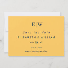 Elegante Simple Ray Blume mit Monogram Wedding Save The Date