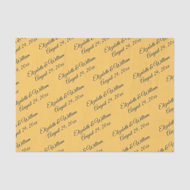 Elegante Simple Ray Blume mit Monogram Wedding Seidenpapier (Vorderseite)