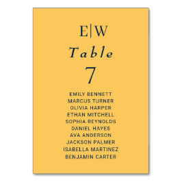 Elegante Simple Ray Blume mit Monogram Wedding Tischnummer