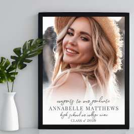 Elegante Simple Stylish Foto Graduation Party Sign Poster