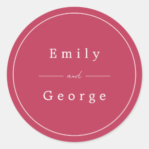 Elegante Simple Viva Magenta Moderne trendige Hoch Runder Aufkleber