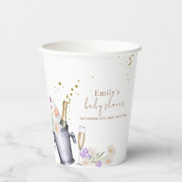 Elegante Sip & See Champagne Flasche Baby Dusche Pappbecher