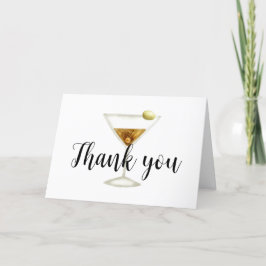 Elegante Sip & See Martini Cocktail Babydusche Dankeskarte