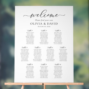 Elegante Sitzordnung mit 10 Tischen aus Acryl Acrylschild