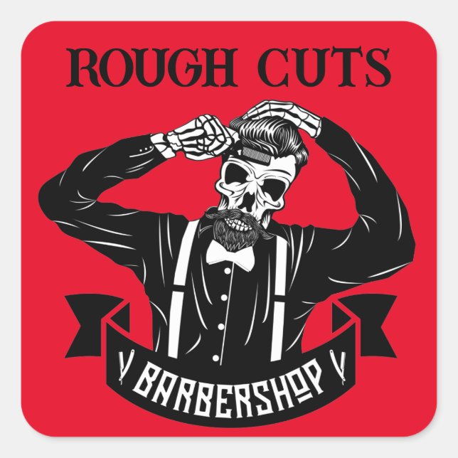 Elegante Skeleton Personalize Quadratischer Aufkleber (Vorderseite)