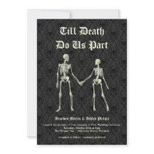 Elegante Skelette Hochzeit Einladung