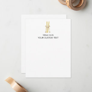Elegante Ski Skier Personal Stationery Mitteilungskarte