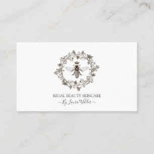 Elegante Skincare Östhetician Bee Logo Schönheit Visitenkarte
