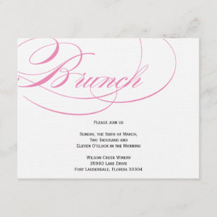 Elegante Skript-Brunch-Einladung - Rosa Einladung