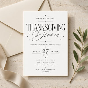Elegante Skript-Einladung zum Thanksgiving-Dinner Einladung