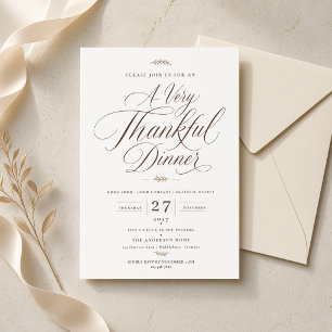 Elegante Skript-Einladung zum Thanksgiving-Dinner Einladung