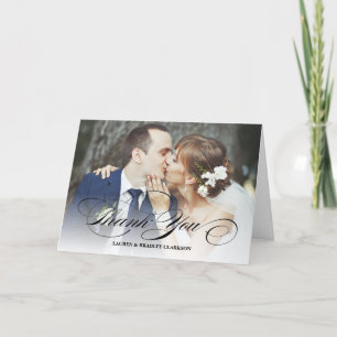 Elegante Skript-Hochzeit danken Ihnen Dankeskarte