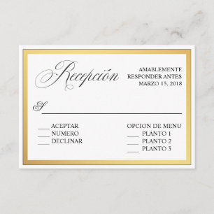 Elegante Skript-Hochzeits-Spanisch-RSVP Einladung