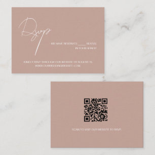 Elegante Skript-Hochzeitswebsite-RSVP in Rosa Begleitkarte