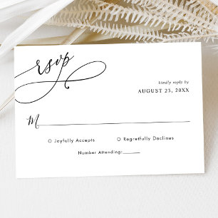 Elegante Skript-Minimal-Hochzeit-Rsvp-Karte RSVP Karte
