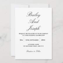 Elegante Skript-Minimalist-Hochzeits-Einladung