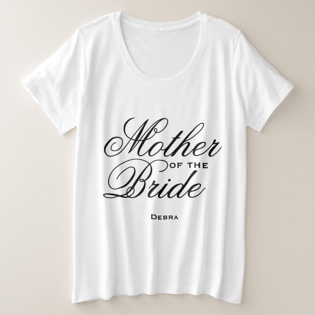 Elegante Skript-Mutter der Braut Große Größe T-Shirt (Design vorne)