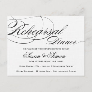 Elegante Skript-Proben-Abendessen-Einladung - Einladung