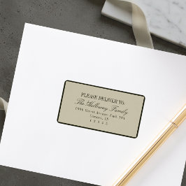 Elegante Skript-Schilfgrün Formale Hochzeit Adressaufkleber