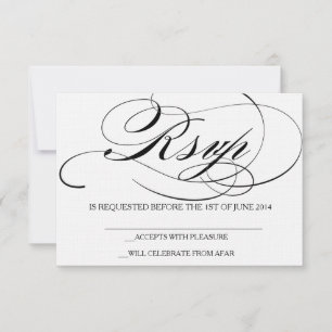Elegante Skript-Schriftart RSVP Karte