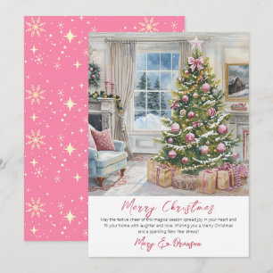 Elegante Skript-Tannenbaum Nicht-Photo-Aquarell-We Feiertagskarte