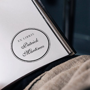 Elegante Skript-Typografie Ex Libris Benutzerdefin Gummistempel
