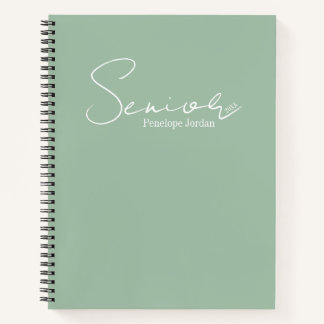 Elegante Skript-Typografie Sanftes Grün Abschlussj Notizbuch
